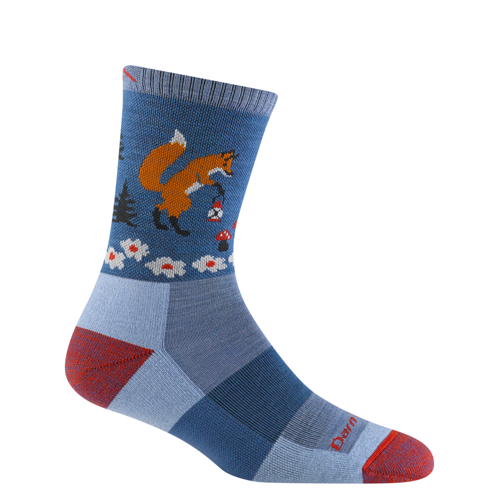 Side (right) view of Darn Tough Critter Club Micro Crew Lightweight Hiking sock for women.
