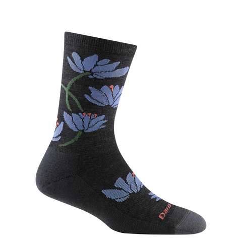 Darn Tough Women's Lillies Crew Lightweight Lifestyle Sock in Charcoal