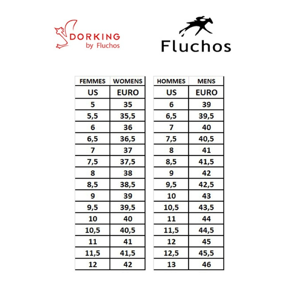 Dorking by Fluchos sizing chart.