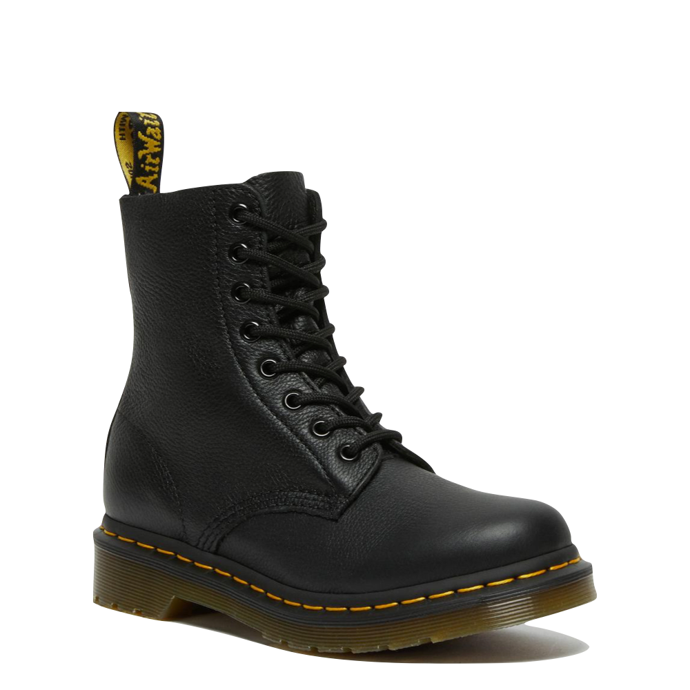 Dr. Martens 8 Eye 1460 Pascal Virginia Leather Lace Boot in Black