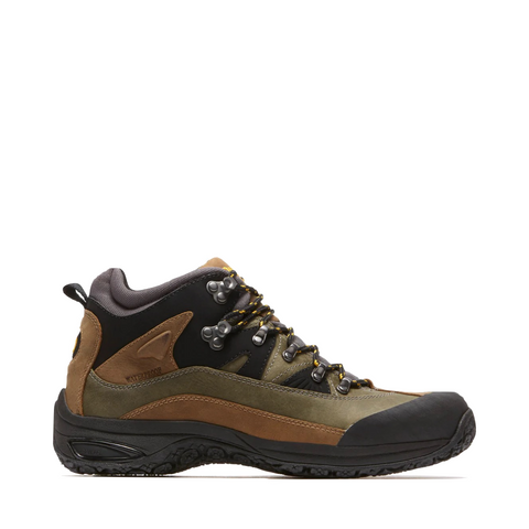 Dunham Men's Cloud Waterproof Slip Resistant Hiking Boot in Green/Grey