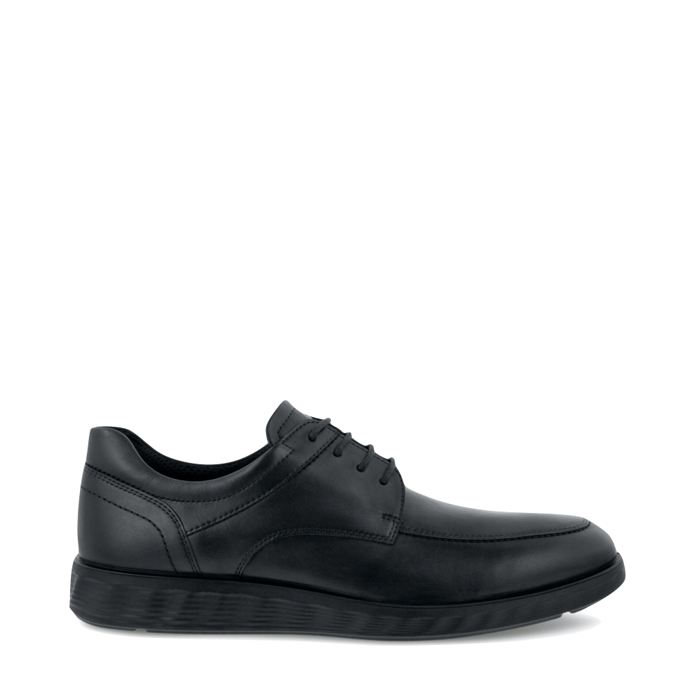Side (right) view of Ecco S Lite Hybrid Apron Toe Leather Derby Shoe for men.