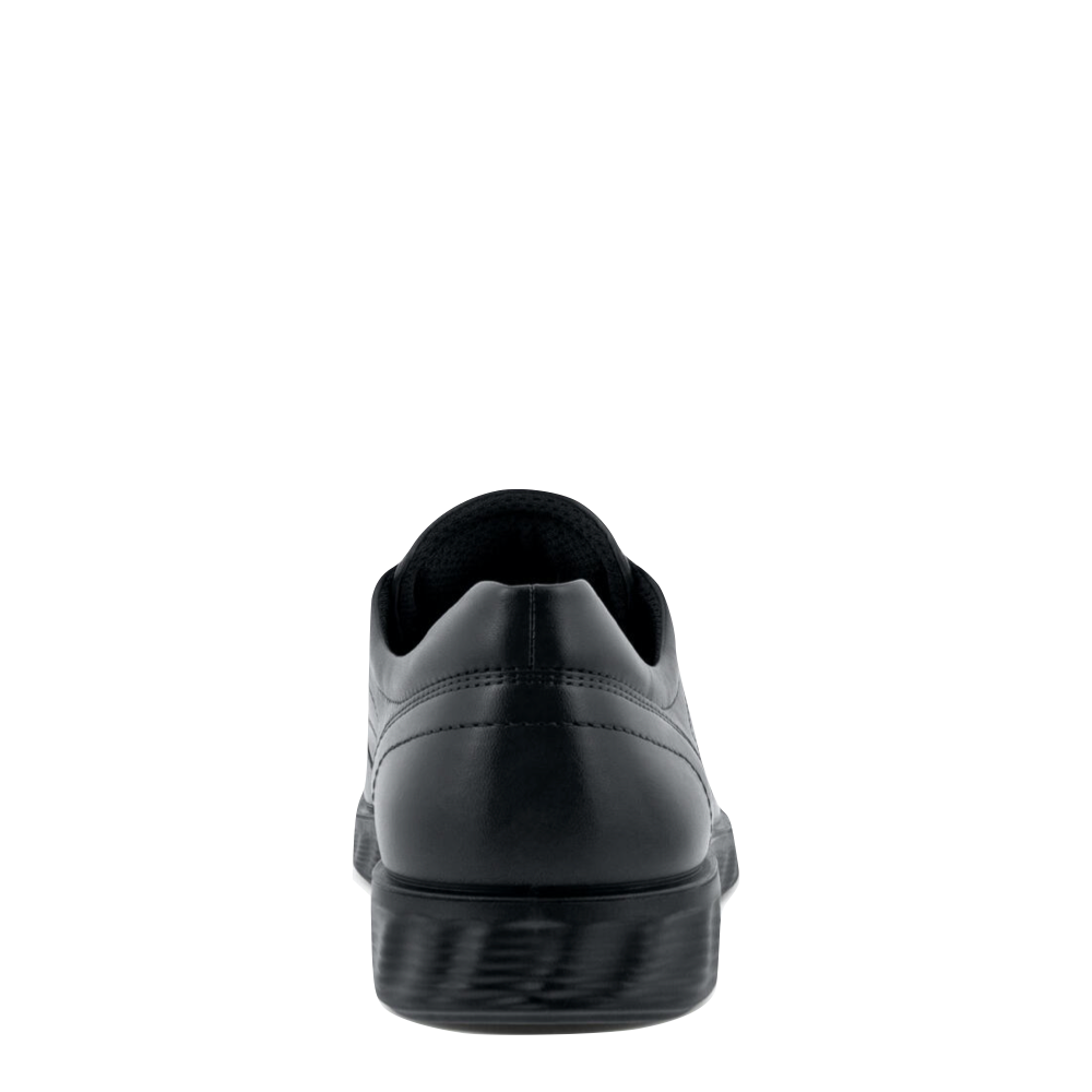 Back view of Ecco S Lite Hybrid Apron Toe Leather Derby Shoe for men.