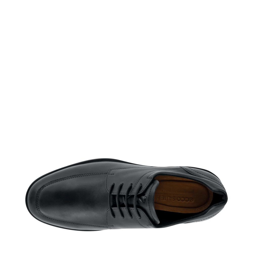 Ecco Men s S Lite Hybrid Apron Toe Leather Derby Shoe in Black