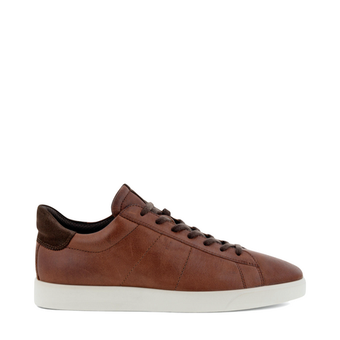 Ecco Men's Street Lite Leather Lace Sneaker (Whisky Brown)