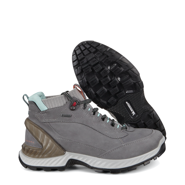 Ecco Women's Exohike Mid GTX Waterproof Leather Lace Hiker (Titanium Grey)