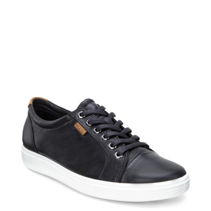 Ecco Women's Soft 7 Leather Lace Sneaker in Black