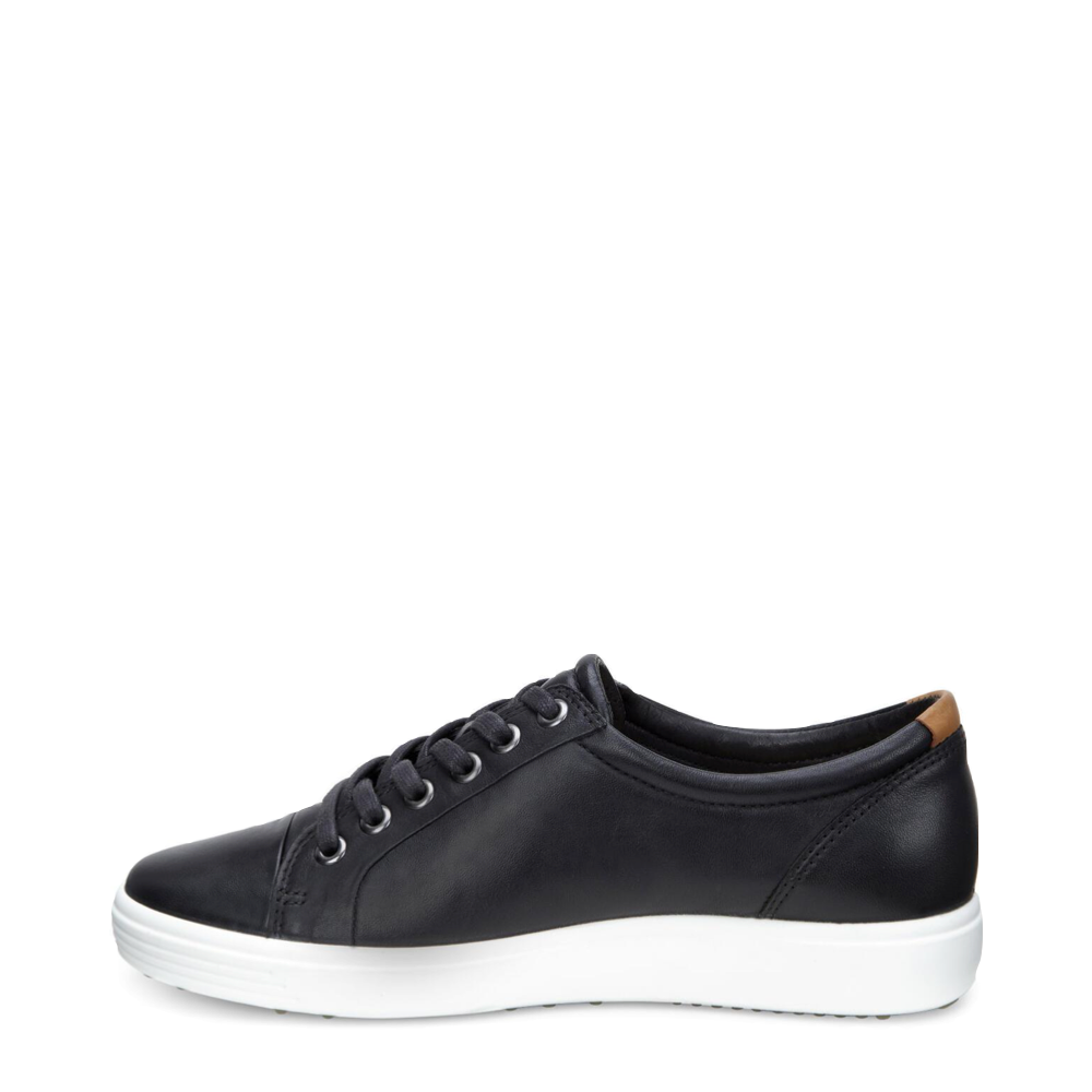 Side (left) view of Ecco Soft 7 Leather Lace Sneaker for women.