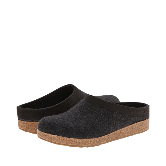 Haflinger Grizzly Wool Clog in Charcoal