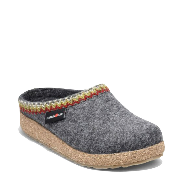 Haflinger Women's Zigzag Grizzly Wool Clog in Grey