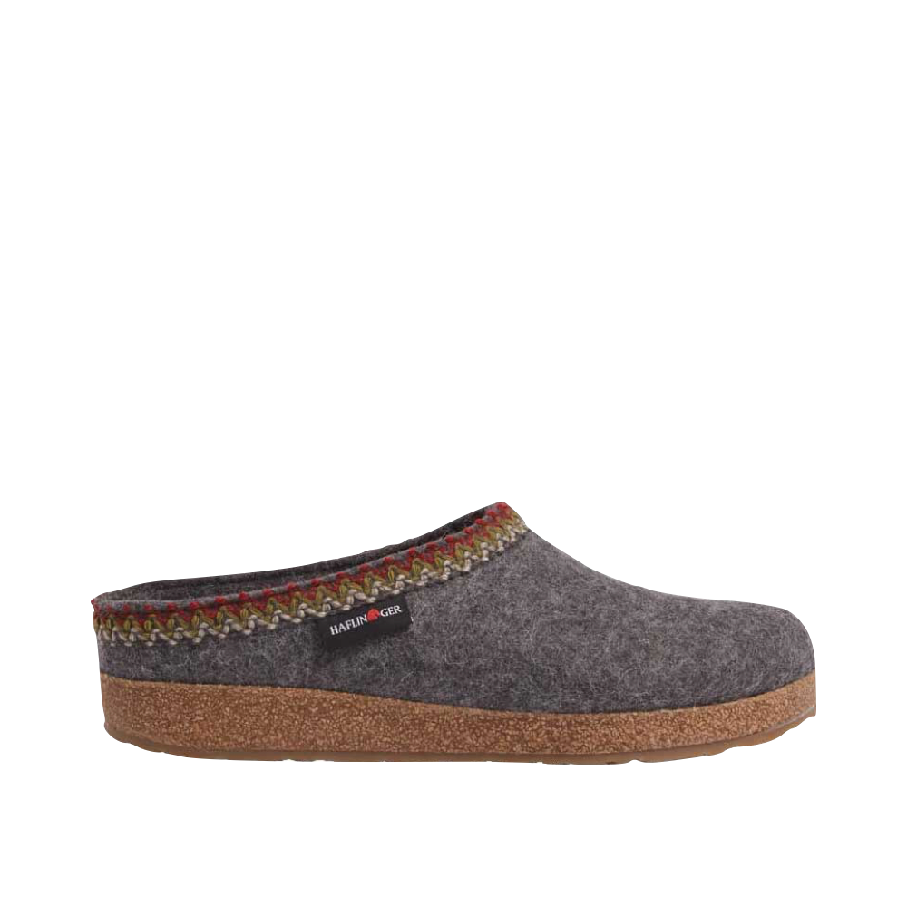 Haflinger Women's Zigzag Grizzly Wool Clog (Grey)