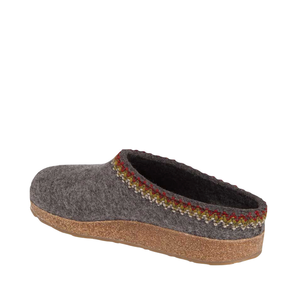 Haflinger Women's Zigzag Grizzly Wool Clog in Grey