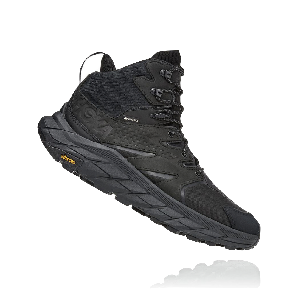 Hoka Men's Anacapa Mid GTX Waterproof Leather Hiker in Black