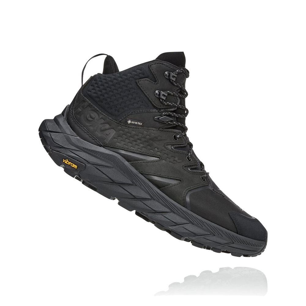 Side (right) view of Hoka Anacapa Mid GTX Waterproof Leather Hiker for men.