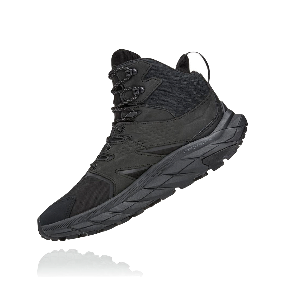 Side (left) view of Hoka Anacapa Mid GTX Waterproof Leather Hiker for men.