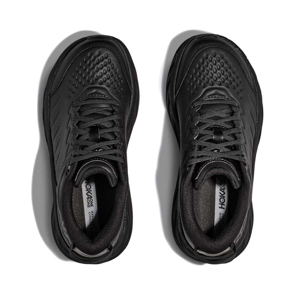 Top-down view of Hoka Bondi SR Cushioned Leather Slip Resistant Work Shoes for men.