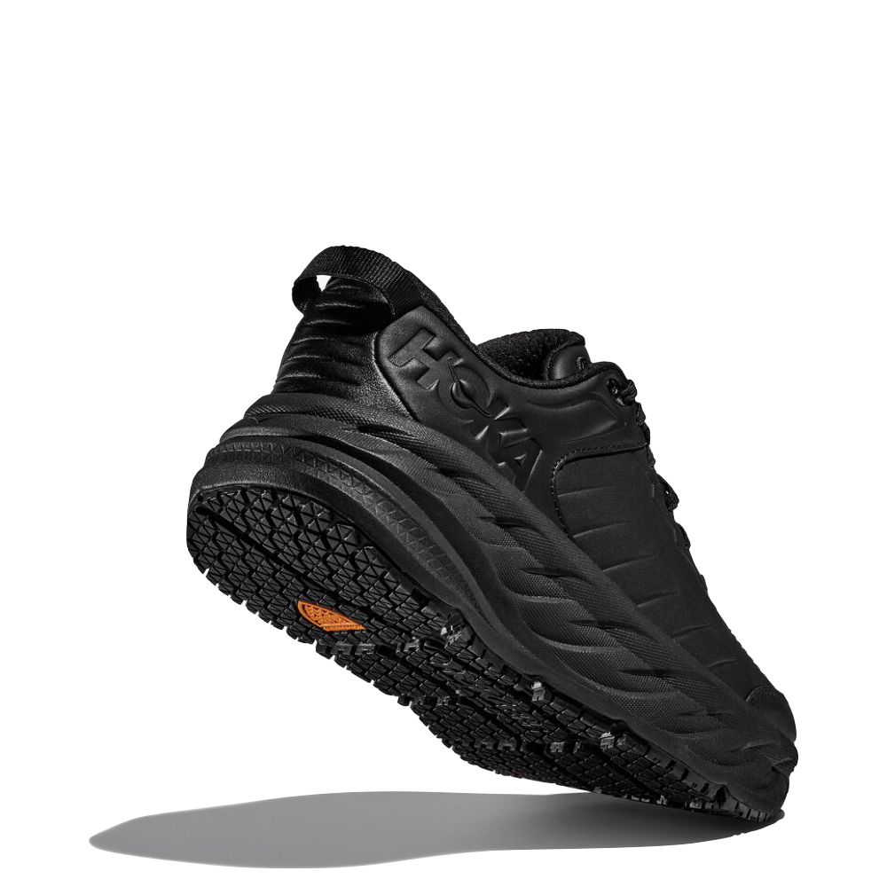 Bottom xview of Hoka Bondi SR Cushioned Leather Slip Resistant Work Shoes for men.