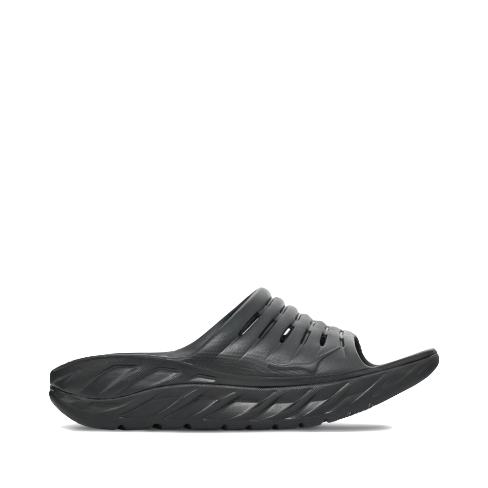 Side (right) view of Hoka Ora Recovery Slide Sandal for men.
