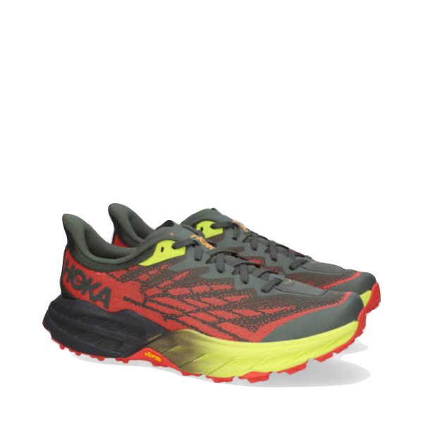 Hoka Men's Speedgoat 5 Trail Running Sneakers (Thyme/Fiesta)