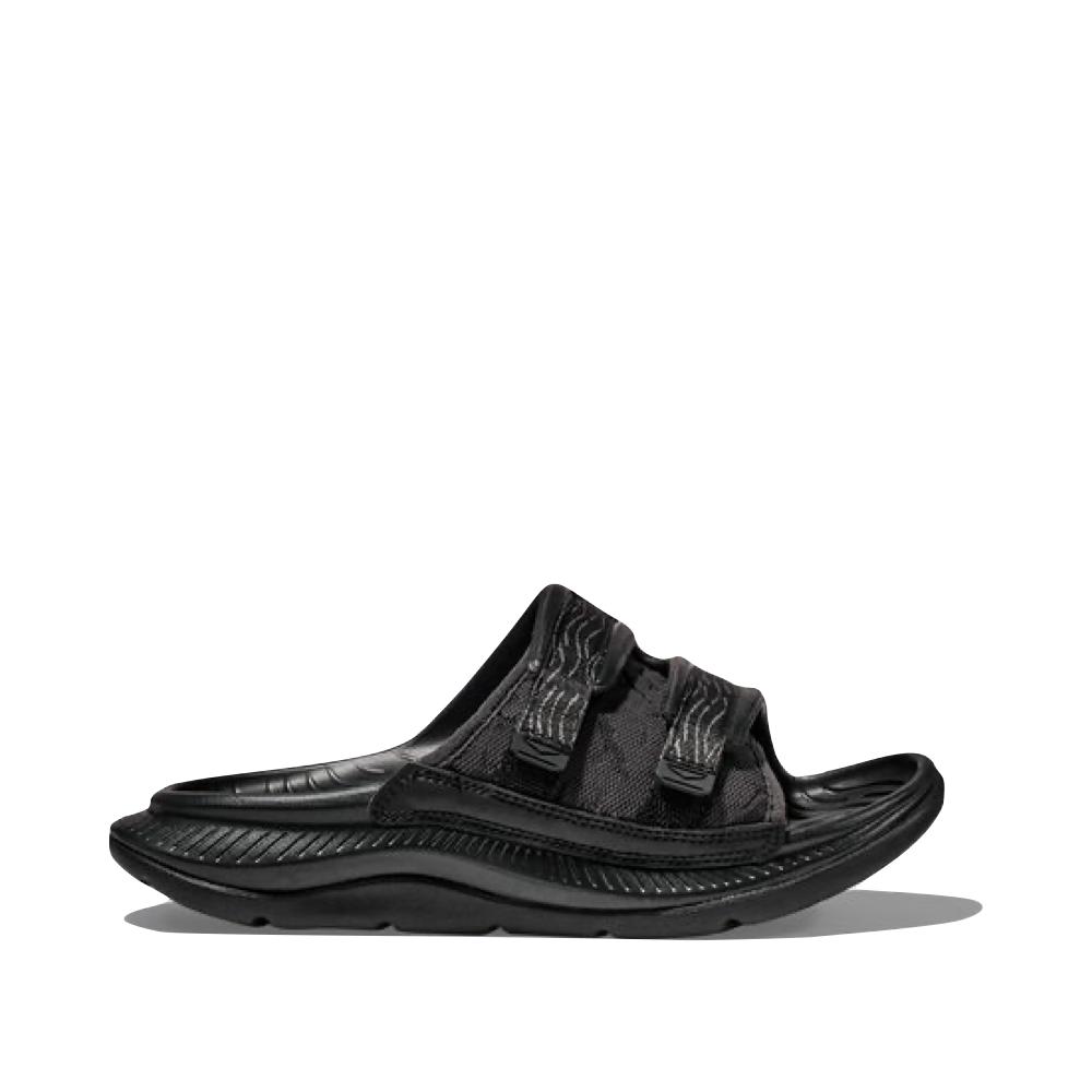 Hoka Ora Luxe Recovery Slide Sandal in Black