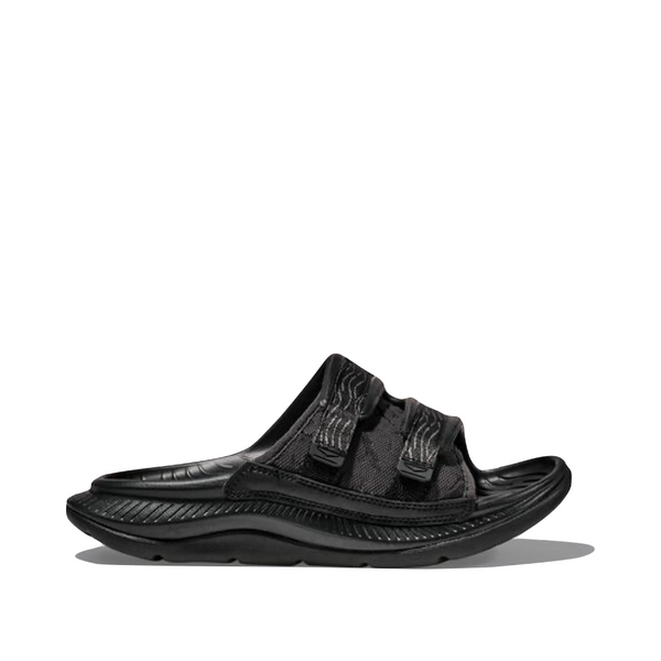 Hoka Ora Luxe Recovery Slide Sandal in Black