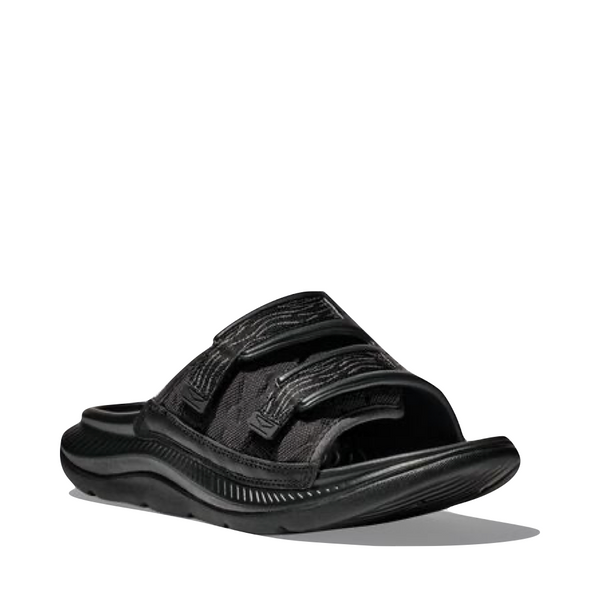 Hoka Ora Luxe Recovery Slide Sandal in Black