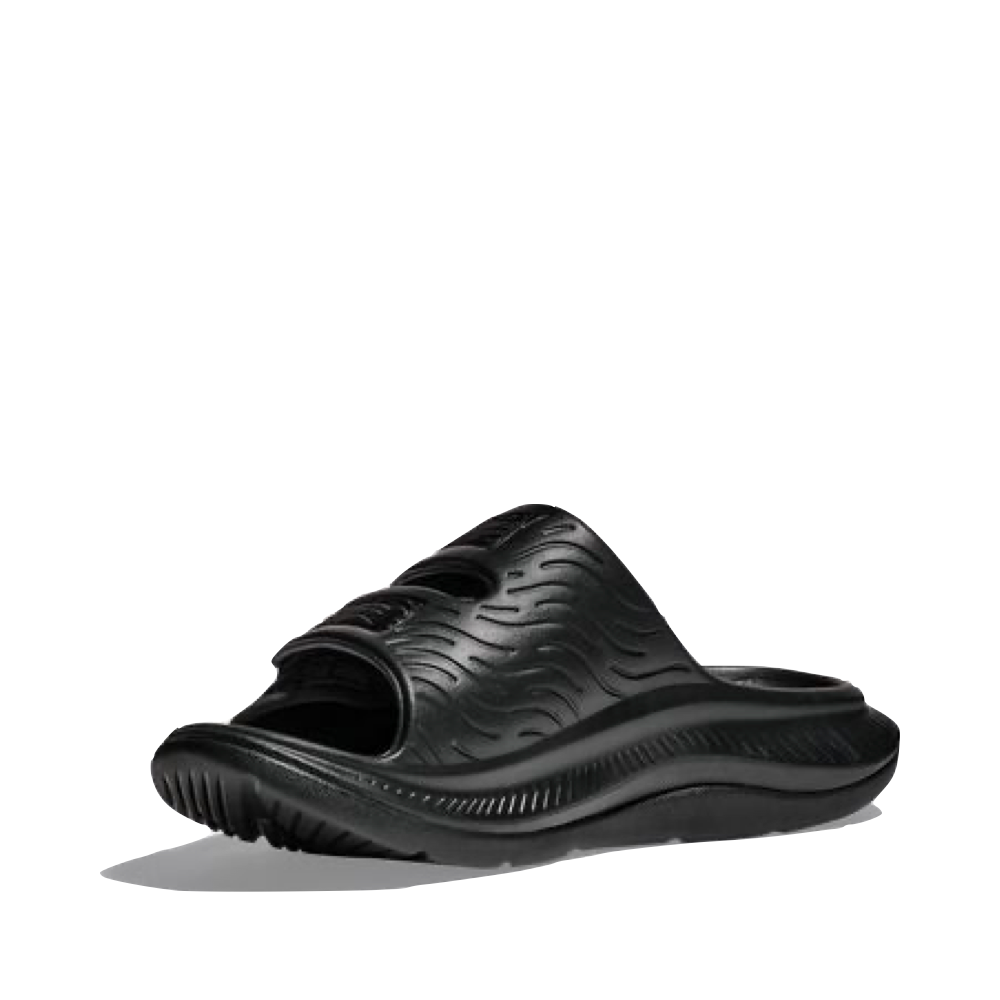 Hoka Ora Luxe Recovery Slide Sandal in Black/Black