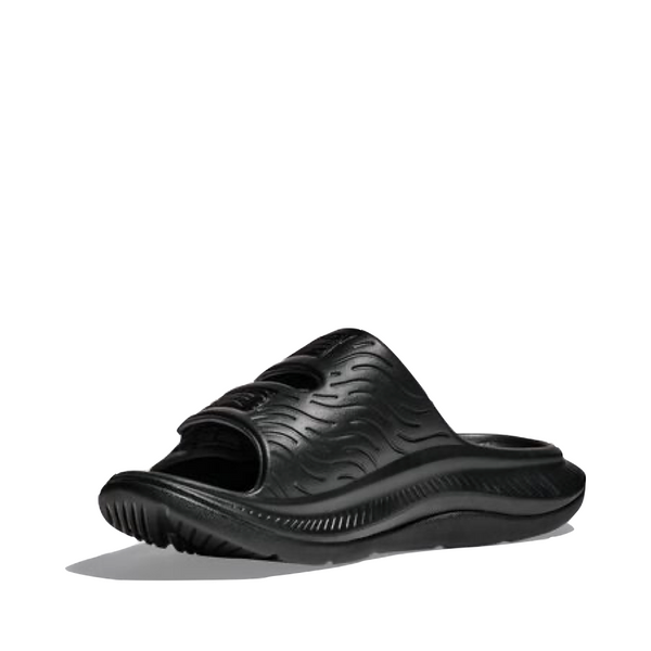 Hoka Ora Luxe Recovery Slide Sandal in Black