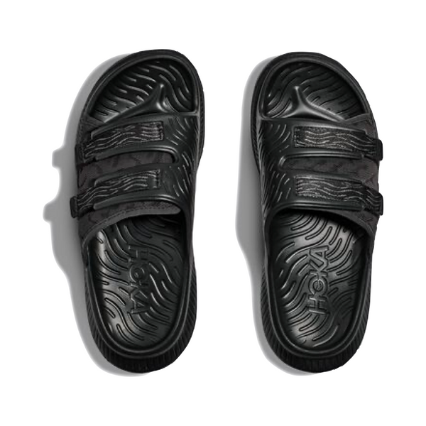 Hoka Ora Luxe Recovery Slide Sandal in Black