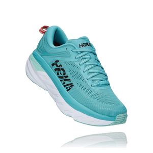 Hoka Women's Bondi 7 Running Sneaker (Aquarelle/Eggshell)