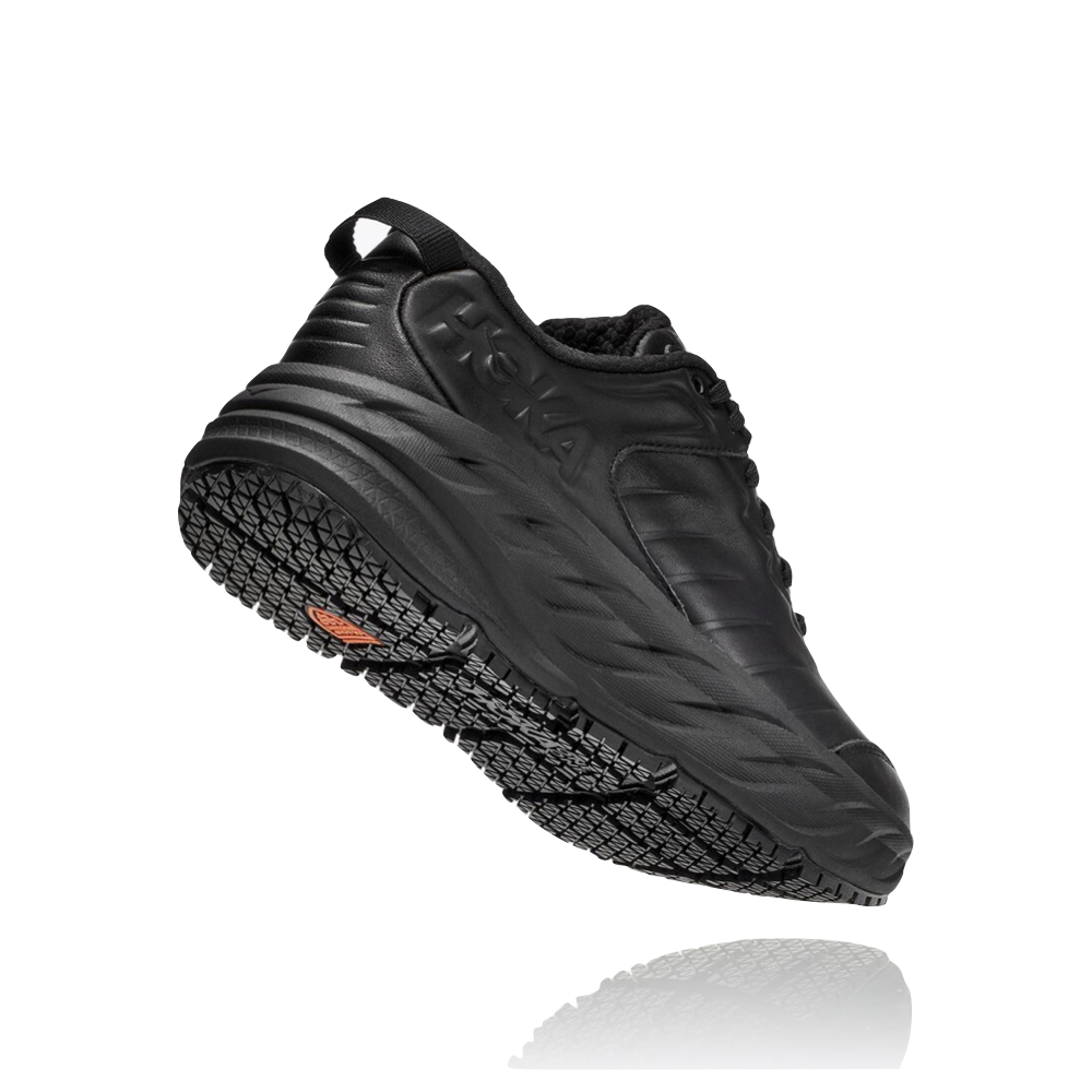 Bottom view of Hoka Bondi SR Water Resistant Slip Resistant Leather Sneaker for women.
