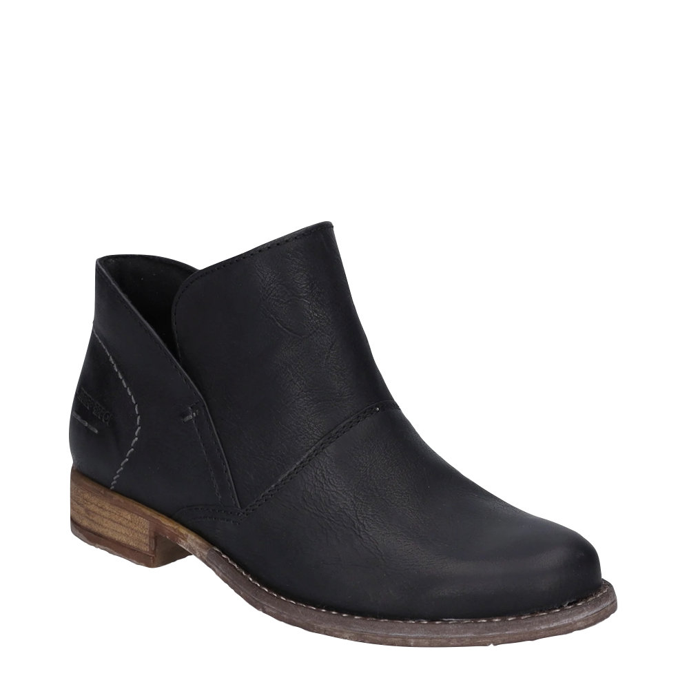 Josef Seibel Women's Sienna 81 Side Zip Pull On Leather Boot (Black)
