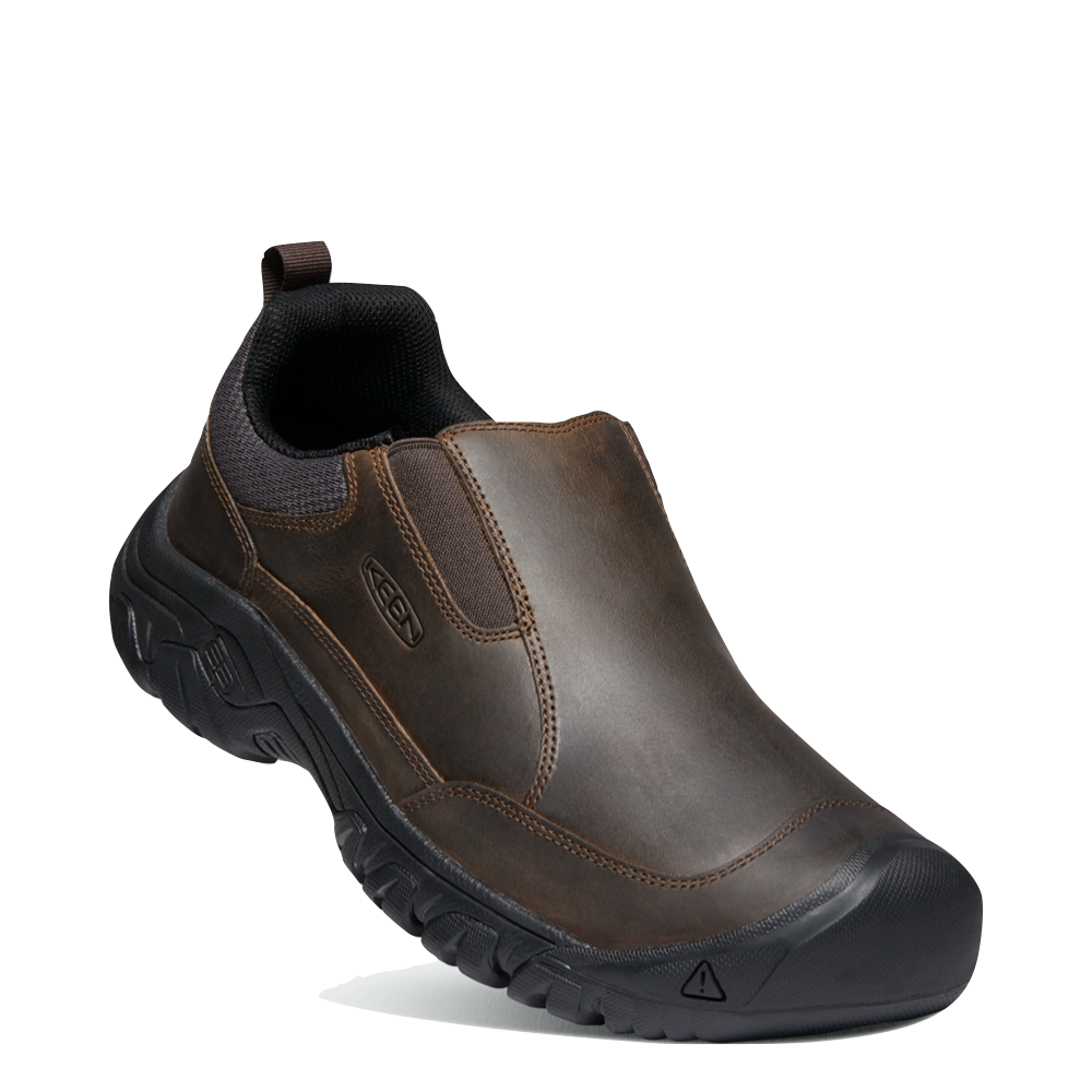 Mudguard and Toe view of Keen Targhee 3 slip on for men.