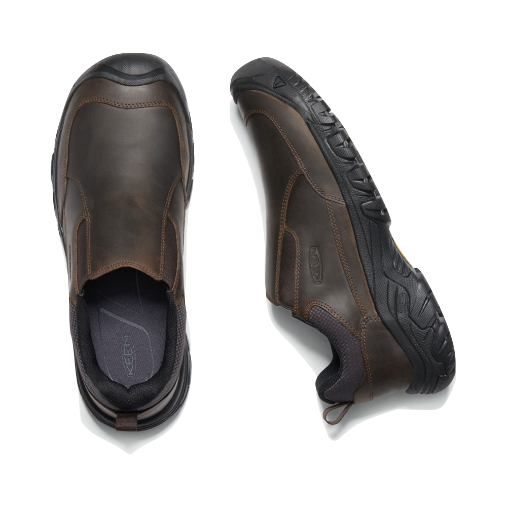 Top-down and side view of Keen Targhee 3 slip on for men.