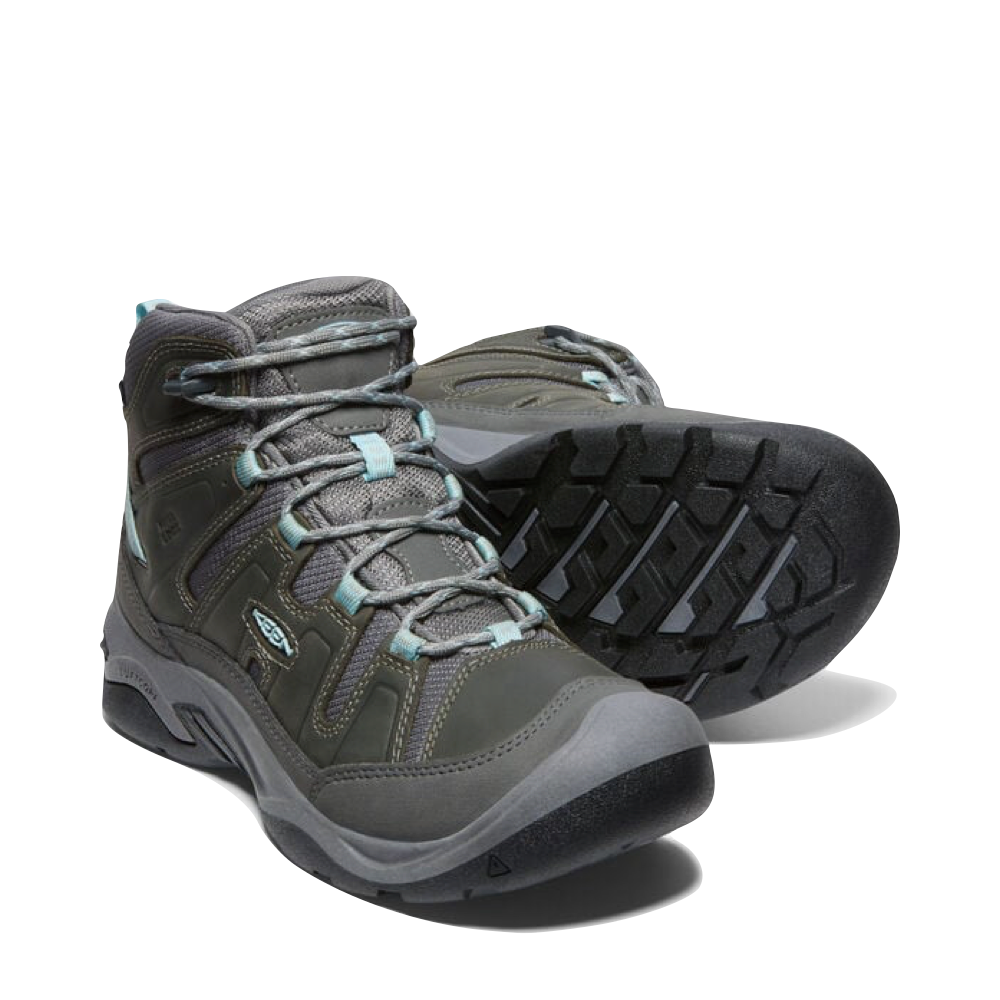 KEEN Women's Circadia Mid Waterproof Hiking Boots (Steel Grey/Cloud Blue)