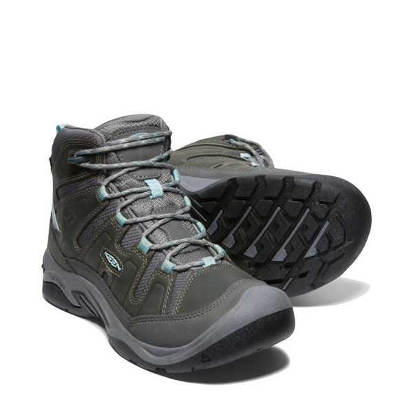 KEEN Women's Circadia Mid Waterproof Hiking Boots in Steel Grey/Cloud Blue