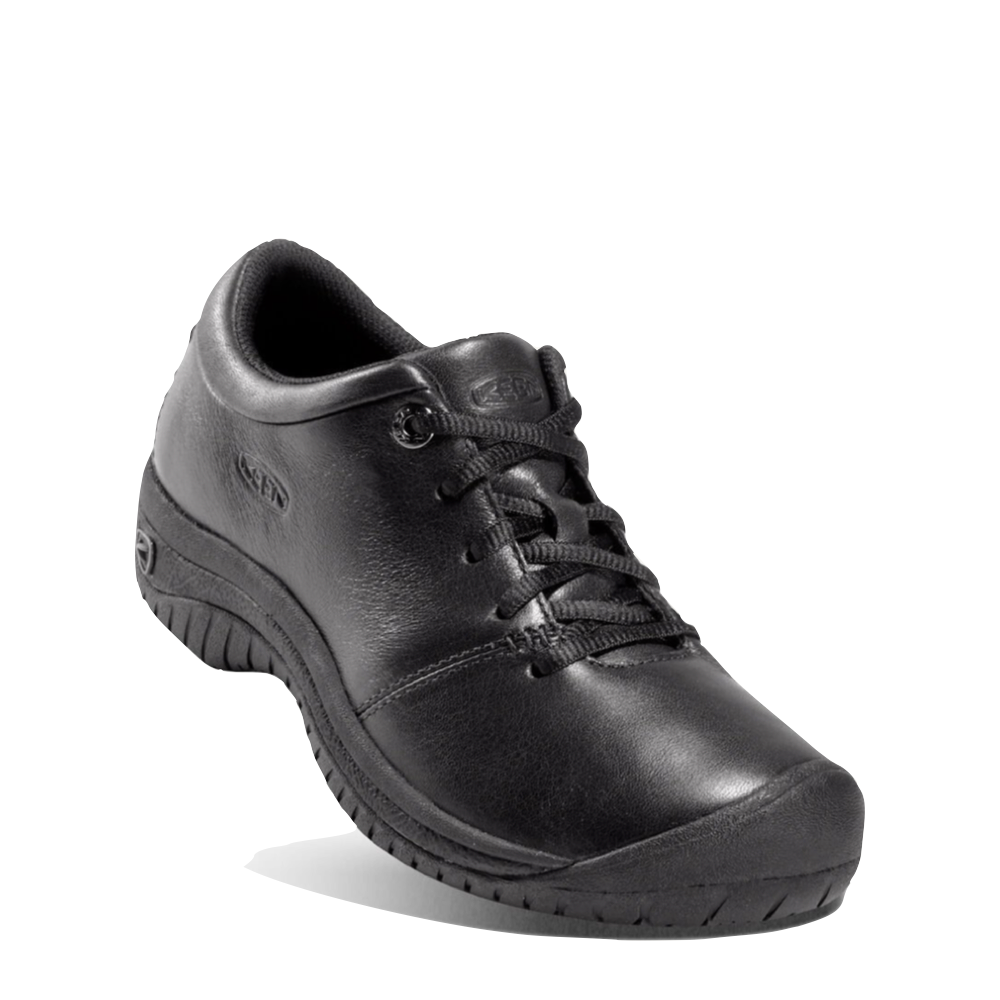 Mudguard and Toe view of Keen PTC Slip Resistant Leather Oxford for women.