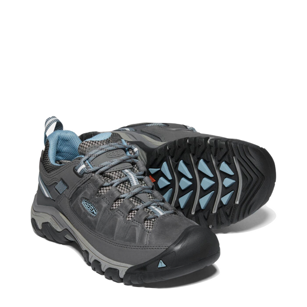 KEEN Women's Targhee III Low Waterproof Hiker in Magnet Grey/Atlantic Blue