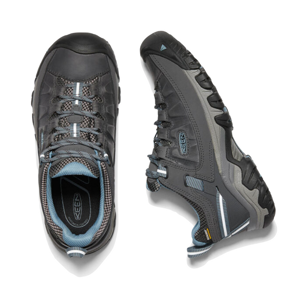 KEEN Women's Targhee III Low Waterproof Hiker in Magnet Grey/Atlantic Blue