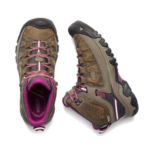 KEEN Women's Targhee III Mid Waterproof Boot in Weiss/Boysenberry