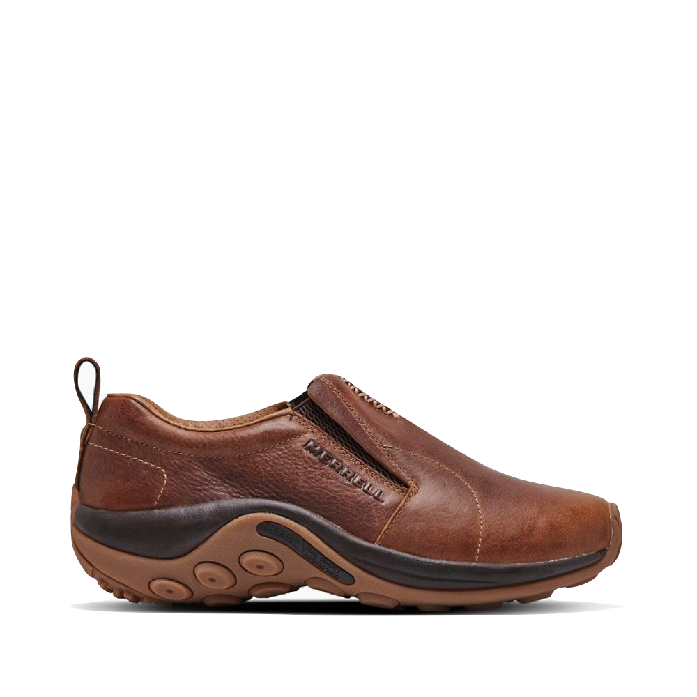 Merrell Men's Jungle Moc Crafted Leather Slip On Moc in Peanut Brown