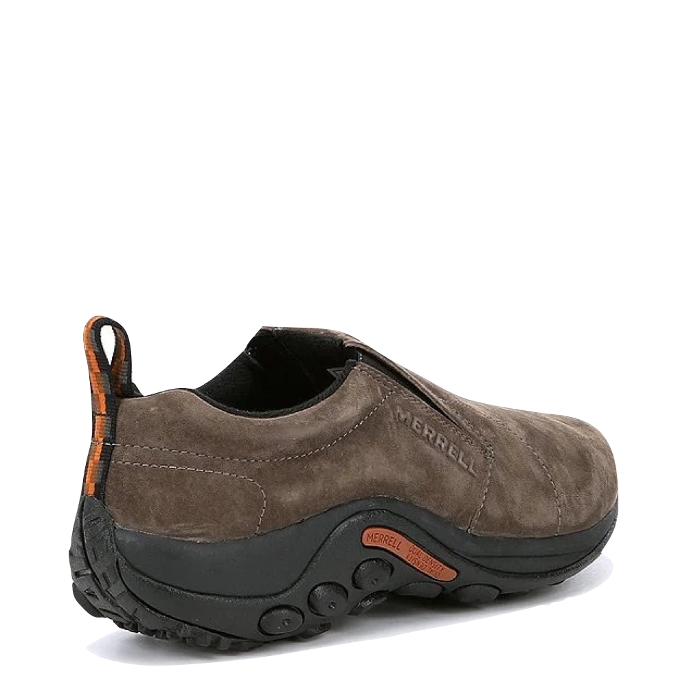 Heel view of Merrell Jungle Doc Pigskin Nubuck Slip On for men.