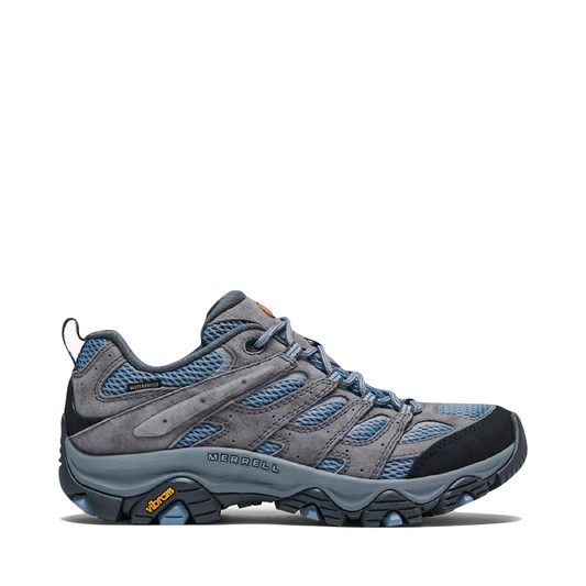 Side (right) view of Merrell Moab 3 Low Waterproof Hiking Shoe for women.