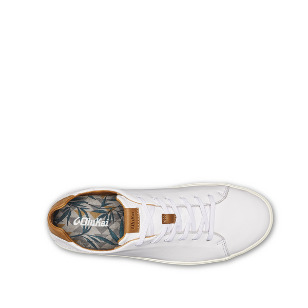 OluKai Men's Lae‘ahi Lī ‘Ili Leather Sneaker (White)