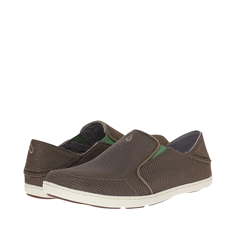Mudguard and Toe and heel view of OluKai Nohea Mesh Slip On for men.