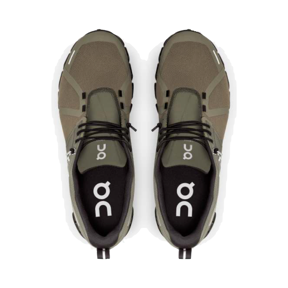 On Men's Cloud 5 Waterproof Sneaker in Olive/Black