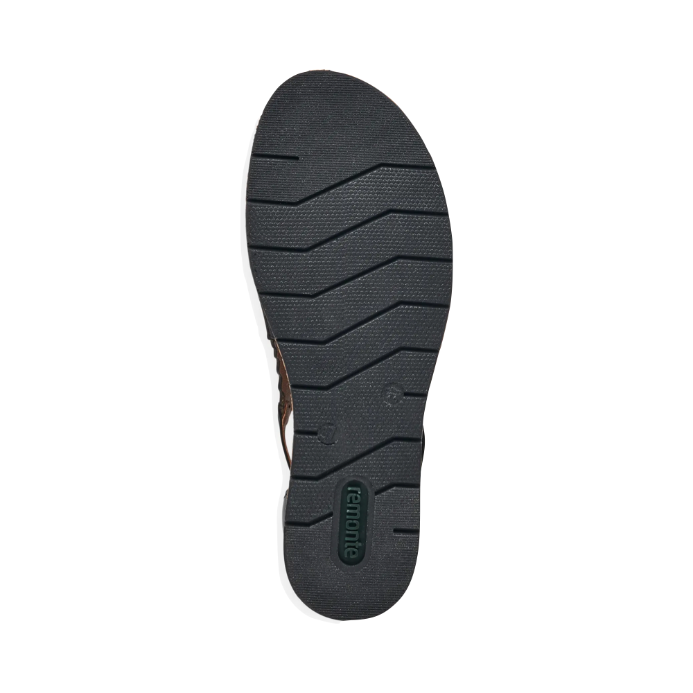 Remonte Women's Jerilyn 56 Perfed Wedge Sandal (Black)