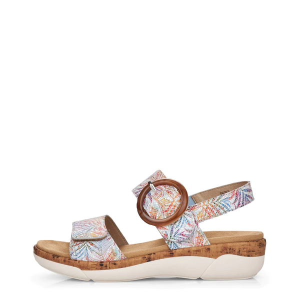 Remonte Women's Jocelyn 53 Buckle Sandal (White Floral or Nocce Tan)