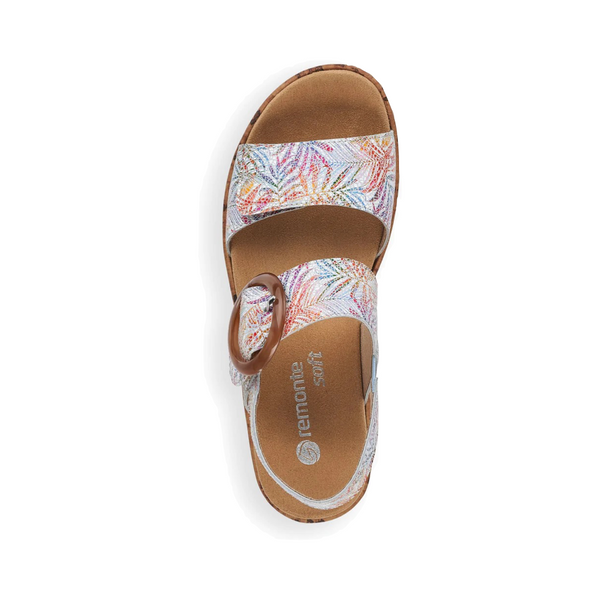 Remonte Women's Jocelyn 53 Buckle Sandal (White Floral or Nocce Tan)