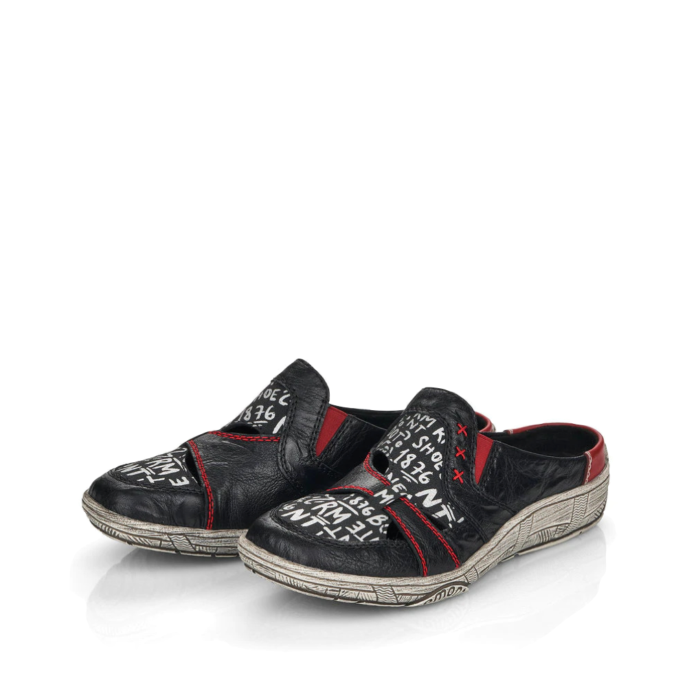 Remonte Women's Thekla 51 Patterned Clog (Black)